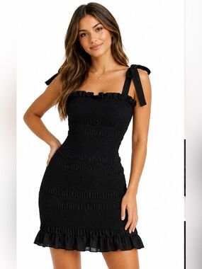 Cotton Candy LA Black Smocked
Bodycon Mini Dress NWT